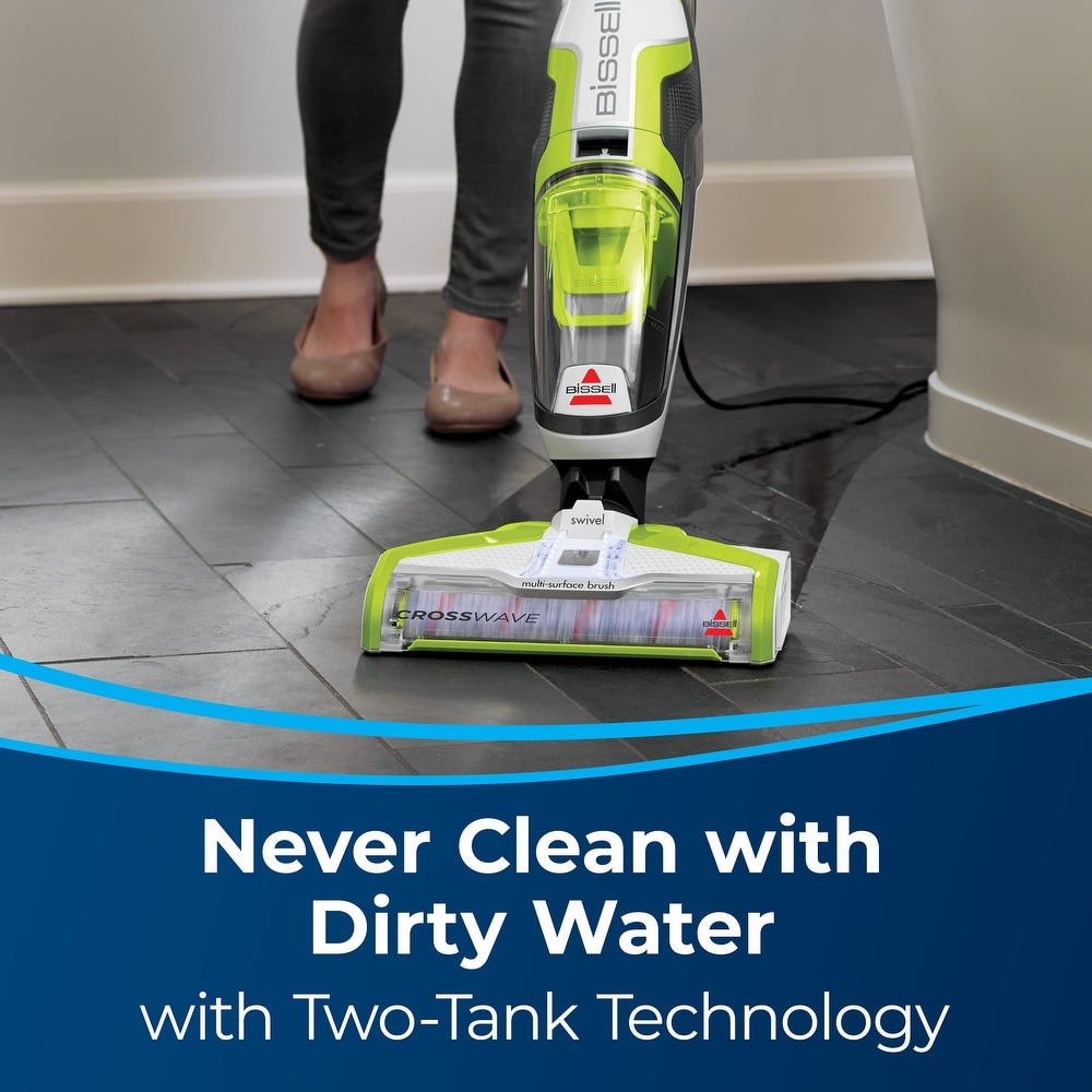 CrossWave Floor and Area Rug Cleaner  Wet Dry Vacuum with Bonus Brush Roll and Extra Filter  Green