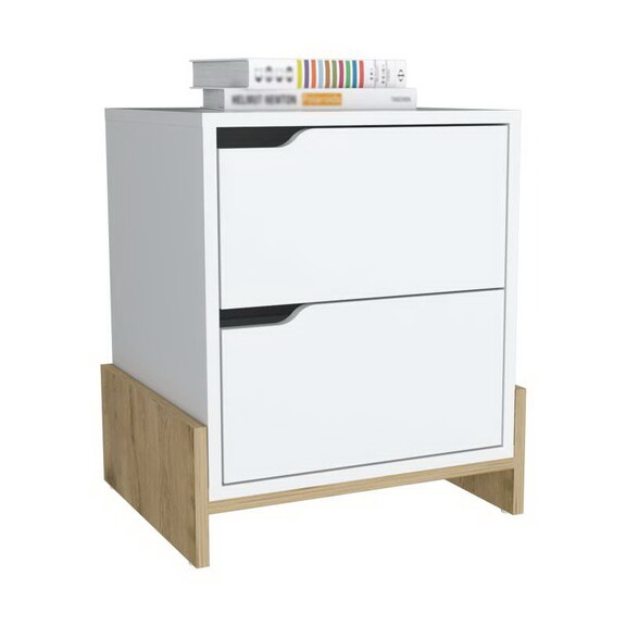 DEPOT E SHOP Haines Nightstand with 2 Drawers  End...