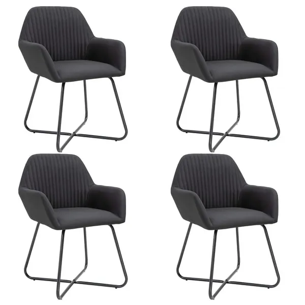 Dining Chairs 4 pcs Black Fabric