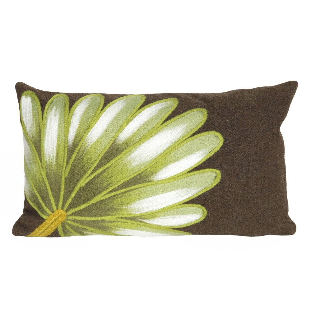 Liora Manne Visions II Palm Fan Indoor/Outdoor Pillow Chocolate 12\