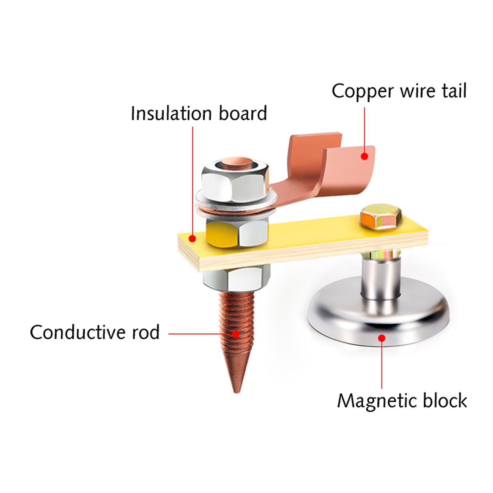 Welding Magnet Head Spotter Connector Auto Bodywork Spotter Tools Welding Machine Ground Connector Car Dent Repair Spare Parts Stud Welding Holder Too