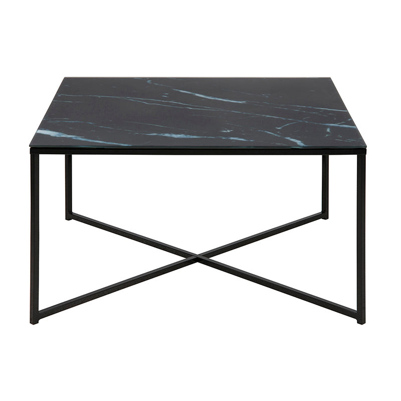 KOLINA Glass Coffee Table 80cm - Black