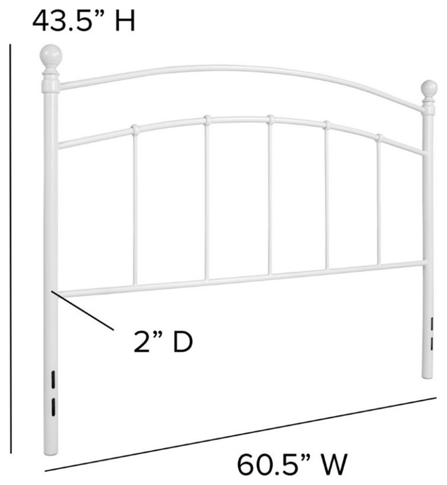 Flash Furniture Woodstock Queen Metal Spindle Headboard in White   Traditional   Headboards   by Homesquare  Houzz