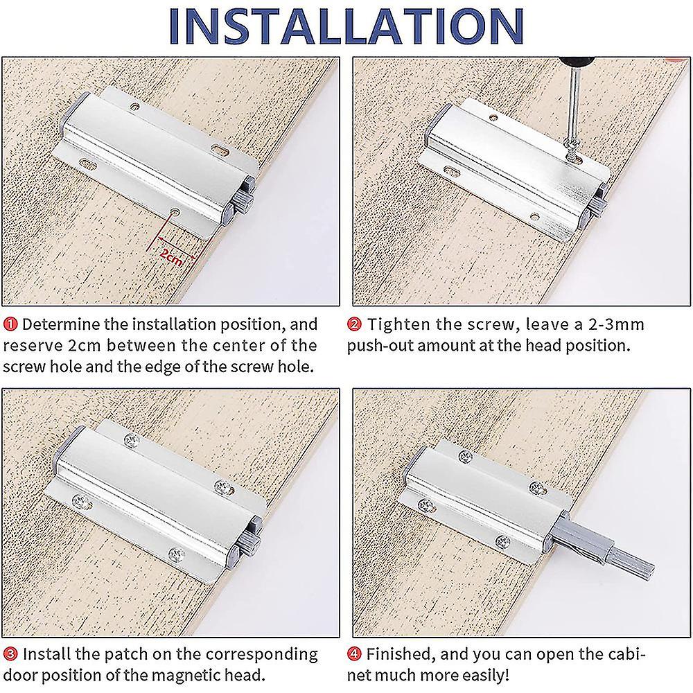 Door Opener 4 Pack Push To Open Magnet Push Catch Drawer Push Opener Cupboard Door Push Opener Magnetic Catch Furniture Push Catch Furniture Door Lock