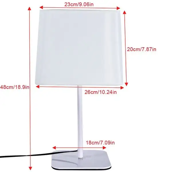 Bedside LED desk lamp ， with button switch， (including LED bulbs) - 9in