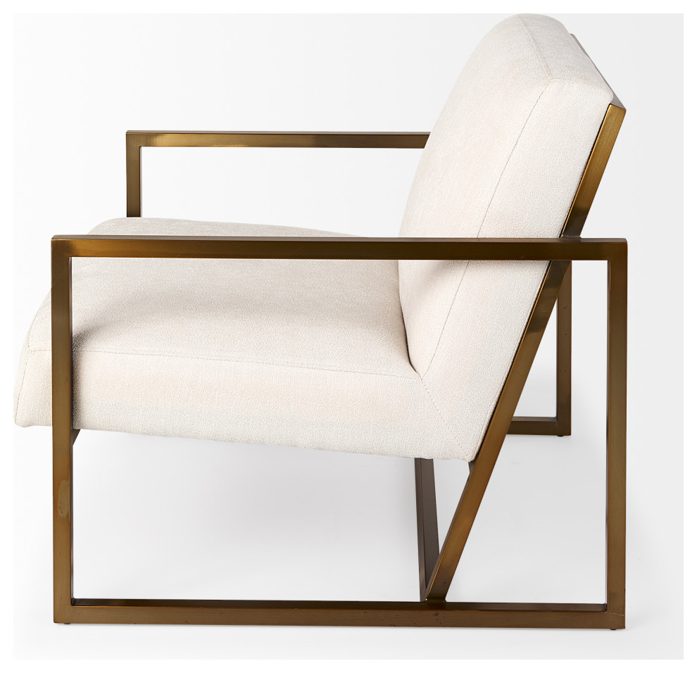 Armelle Fabric Seat w/ Metal Frame Accent Chair   Contemporary   Armchairs And Accent Chairs   by Mercana  Houzz