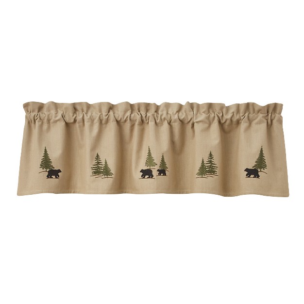 Park Designs Black Bear Embroidered Lined Valance 60 quot l