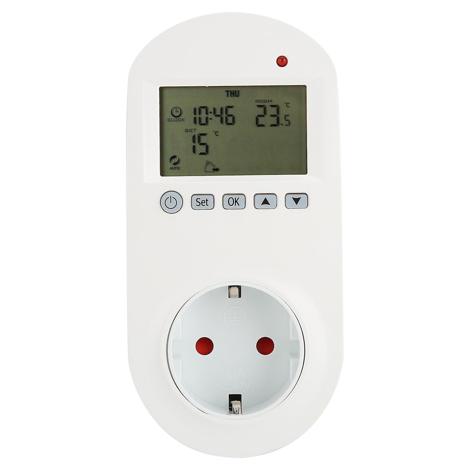 16a Plugin Thermostat Programmable Electric Heating Temperature Controller Eu 230v