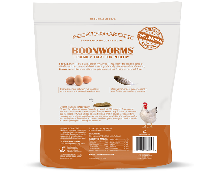 Pecking Order Boonworms Poultry Treats， 2 lb. Bag