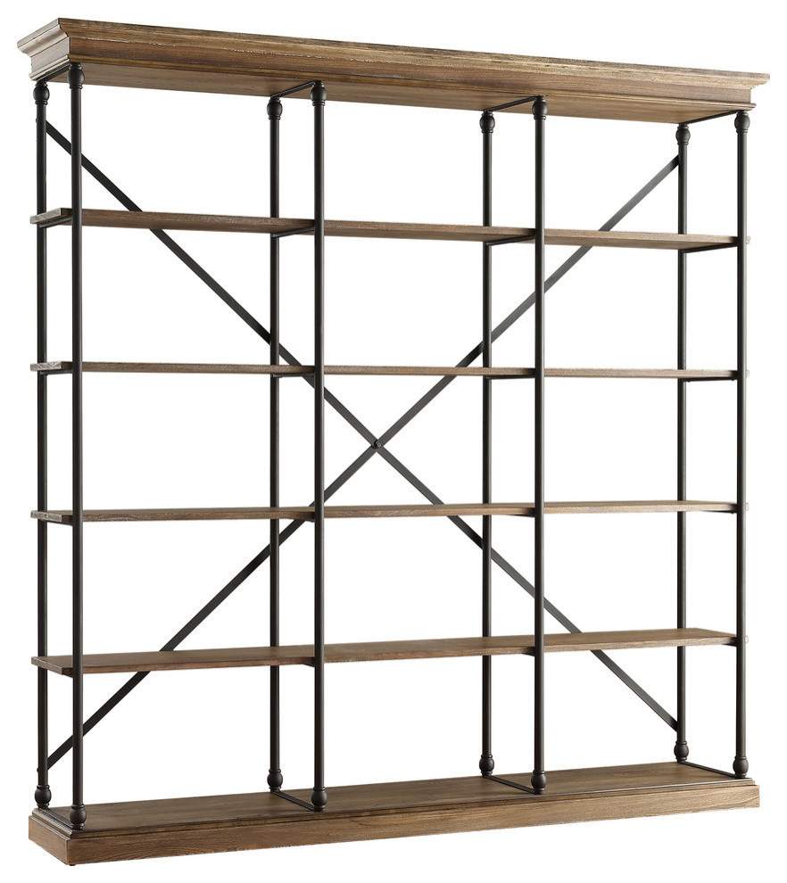 Eleanor Cornice 5 Shelf Bookcase   Industrial   Bookcases   by Inspire Q  Houzz