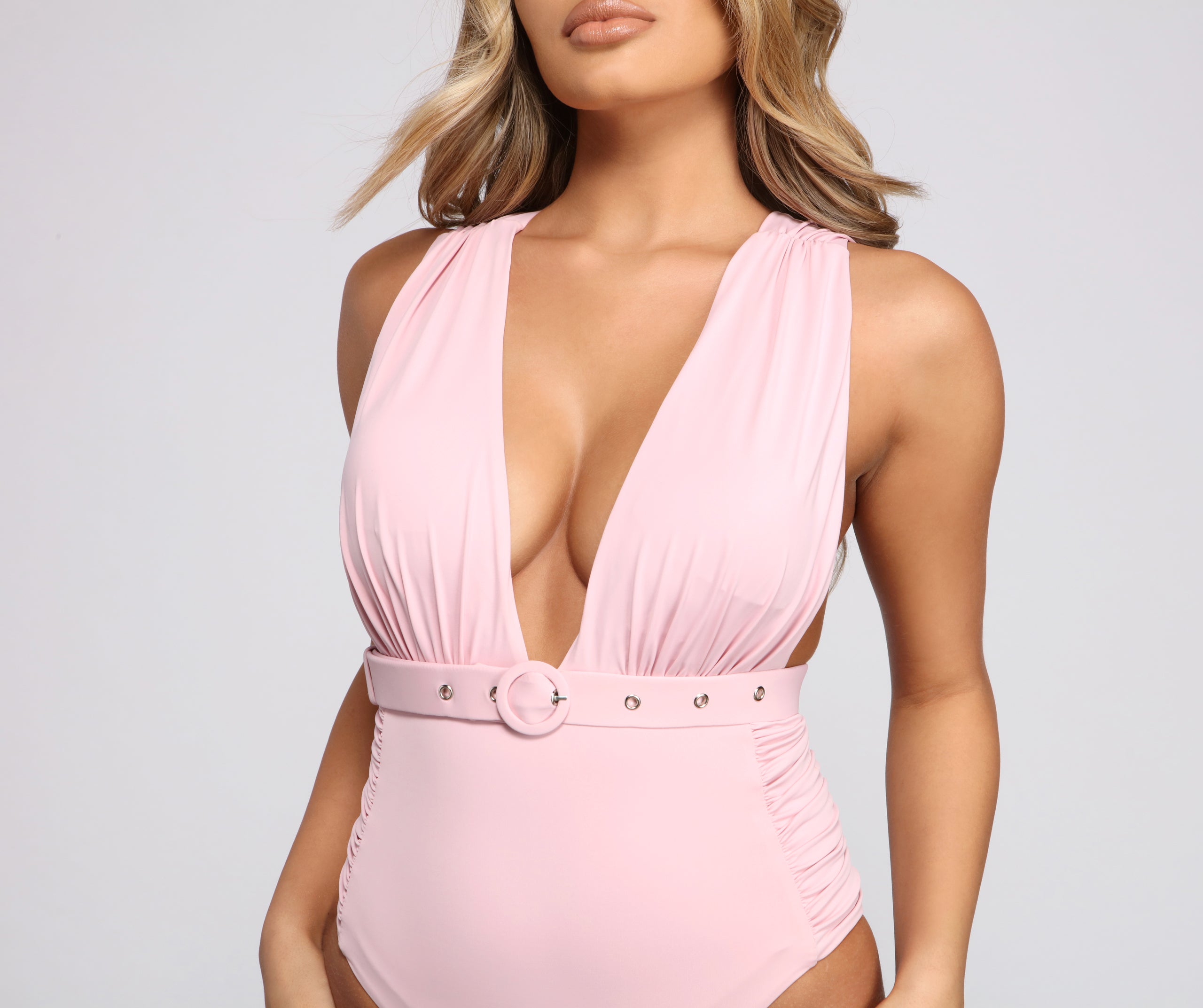 Good Vibes Belted One-Piece Swimsuit