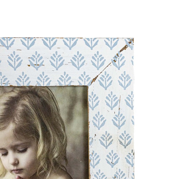 4x4 Inch Blue Floral Picture Frame Wood Mdf amp Glass By Foreside Home amp Garden