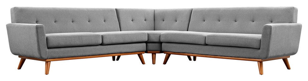 Modern Contemporary L Shaped Sectional Sofa  Azure  Fabric   Midcentury   Sectional Sofas   by House Bound  Houzz