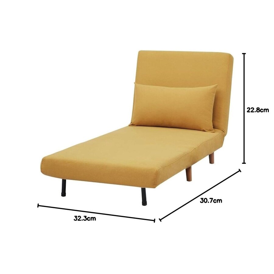 Tri Fold Convertible Polyester Sofa Bed Chair with Removable Pillow