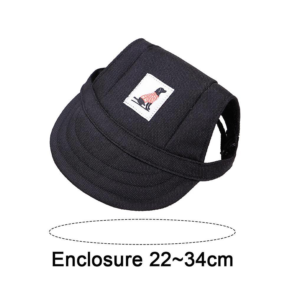 Dog Baseball Cap， Adjustable Dog Outdoor Sport Sun Protection Baseball Hat Cap Visor Sunbonnet Outfit With Ear Holes-black