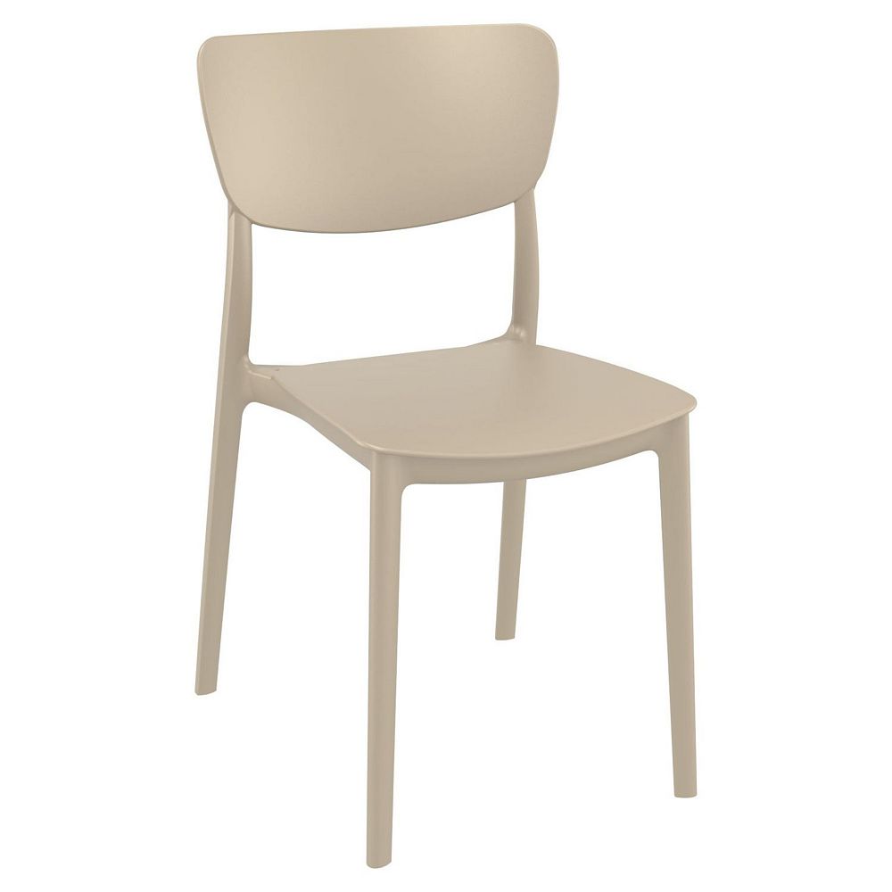 33 Taupe Brown Solid Stackable Patio Dining Chair