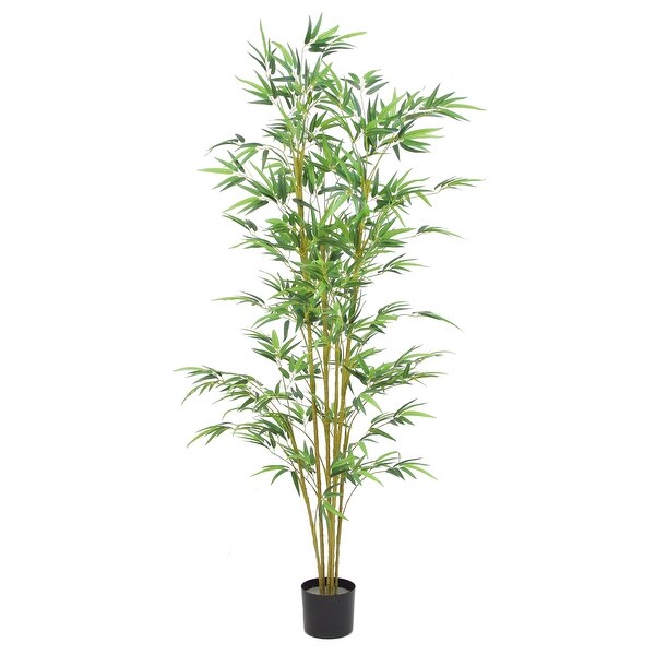 The Mod Greenhouse 60 Artificial Real Touch Bamboo Tree in Black Matte Planter's Pot