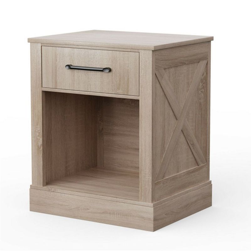 Hivago Compact Nightstand with Drawer and Shelf