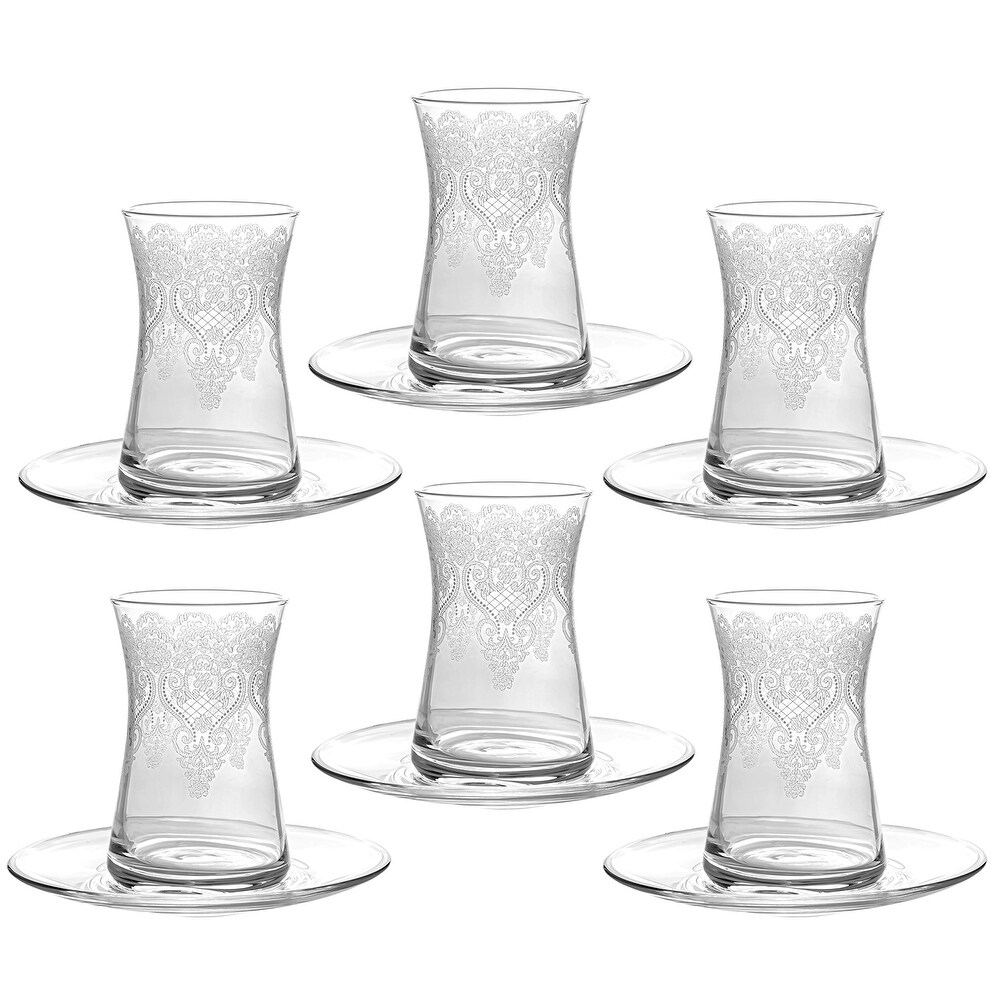 Canva Venice Authentic Armud Tea Glass Set for 6