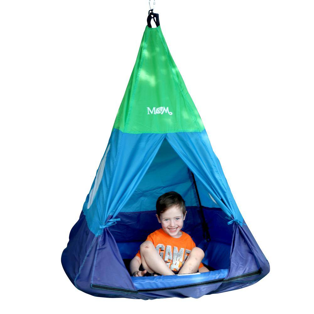 M and M Sales Enterprises Outdoor Color Block Teepee Tent Mat Platform Swing MM00175