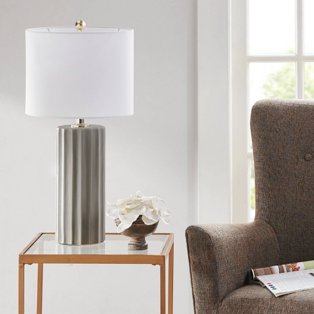 Dailsygrab includes Led Light Bulb Table Lamp With White Base And Cream Shade Ink ivy