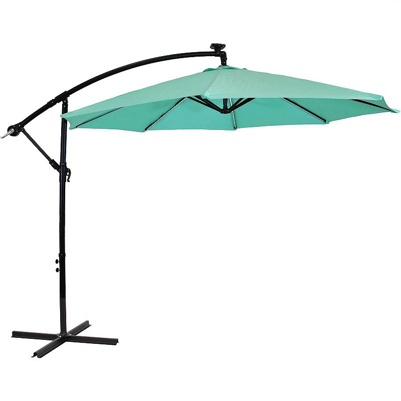 Sunnydaze 9' Cantilever Offset Umbrella With Solar Lights