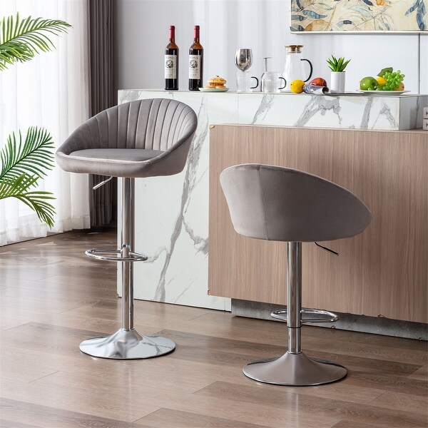 Bar Stools with Back and Footrest Counter Height ( Set of 2 )