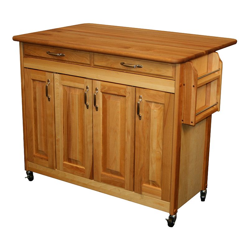 Catskill Craftsmen Butcher Block Top Drop Leaf Kitchen Cart