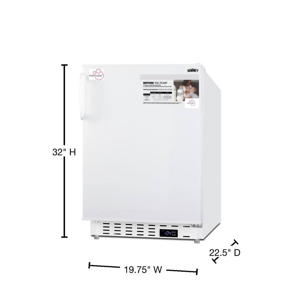 Summit Appliance 2.68 cu. ft. Manual Defrost Upright MOMCUBE Breast Milk Freezer in White ADA Compliant ALFZ36MC