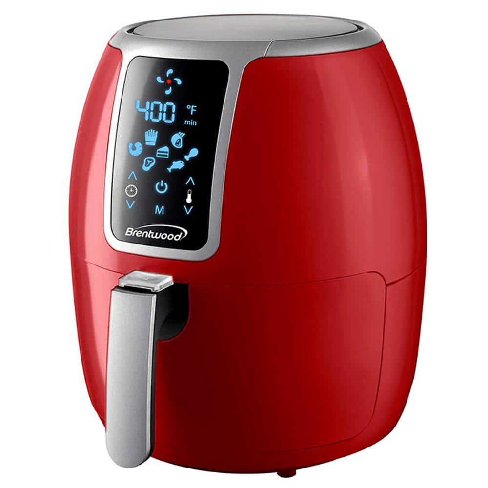 Brentwood Small 1400Watt 4 qtRed Electric Digital Air Fryer with Temperature Control