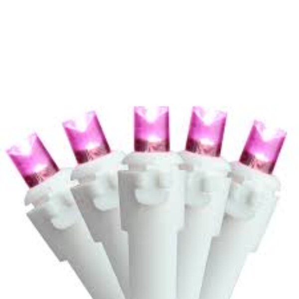 50 Pink LED Wide Angle Christmas Lights