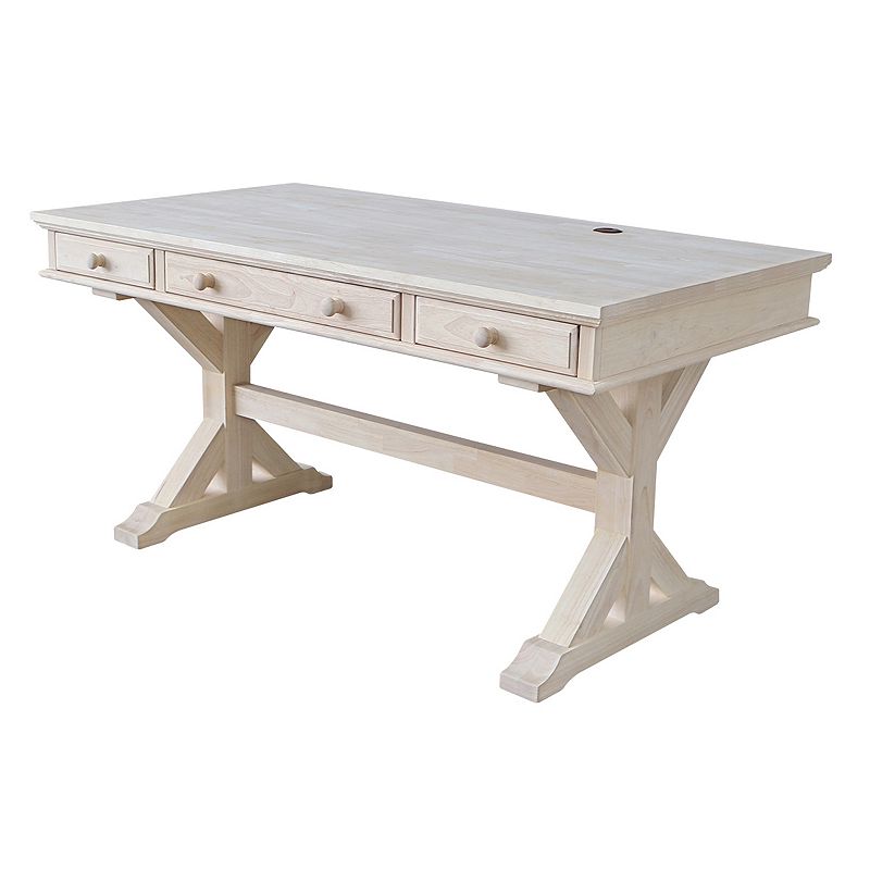 International Concepts Canyon White 3-Drawer Desk