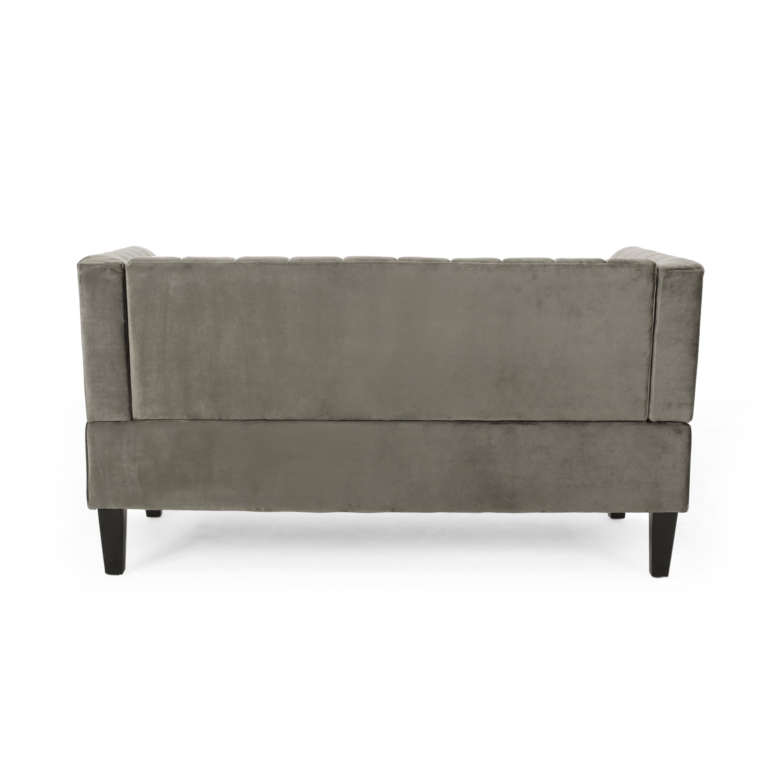 Masie Contemporary Channel Stitch Velvet Settee