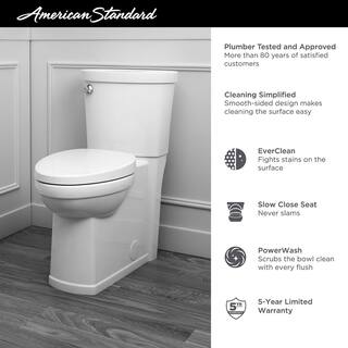 American Standard Cadet 3 Decor Tall Height 2-Piece 1.28 GPF Single Flush Elongated Toilet with Seat in White Seat Included 715AA.001.020