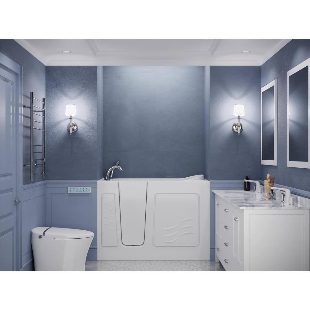 Universal Tubs Builder's Choice 53 in. Left Drain Quick Fill Walk-In Soaking Bath Tub in White B2653LWS