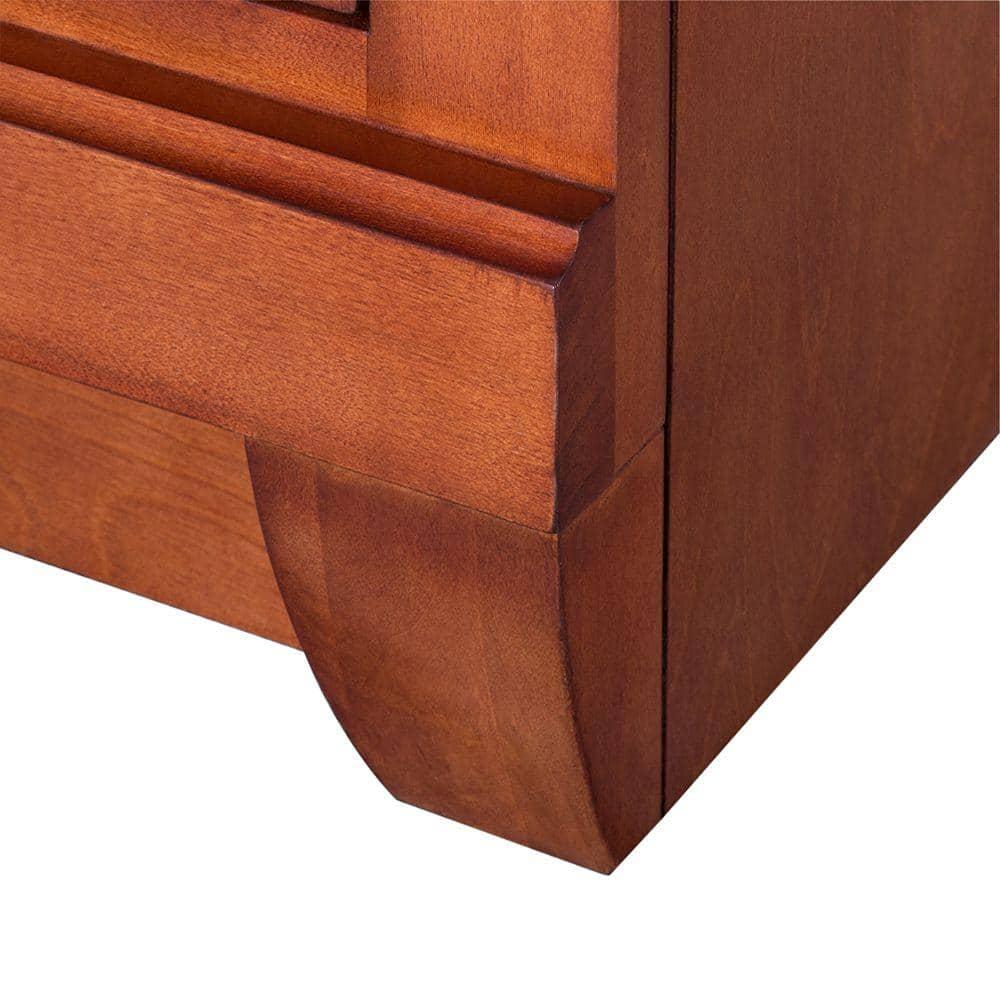 Home Decorators Collection Naples 30 in W 2163 in D Vanity Cabinet Only in Warm Cinnamon with Left Hand Drawers