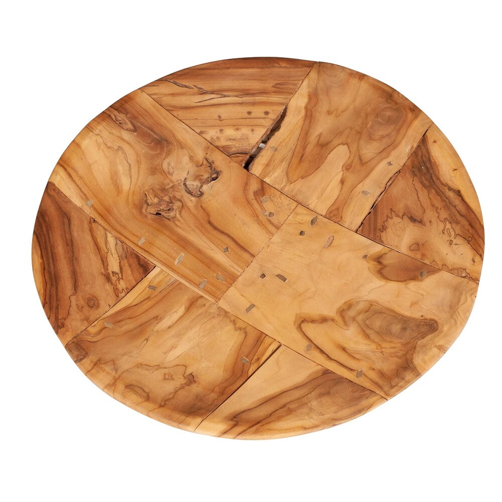 Handmade Natural Teak Wood Decorative Bowl by East at Main