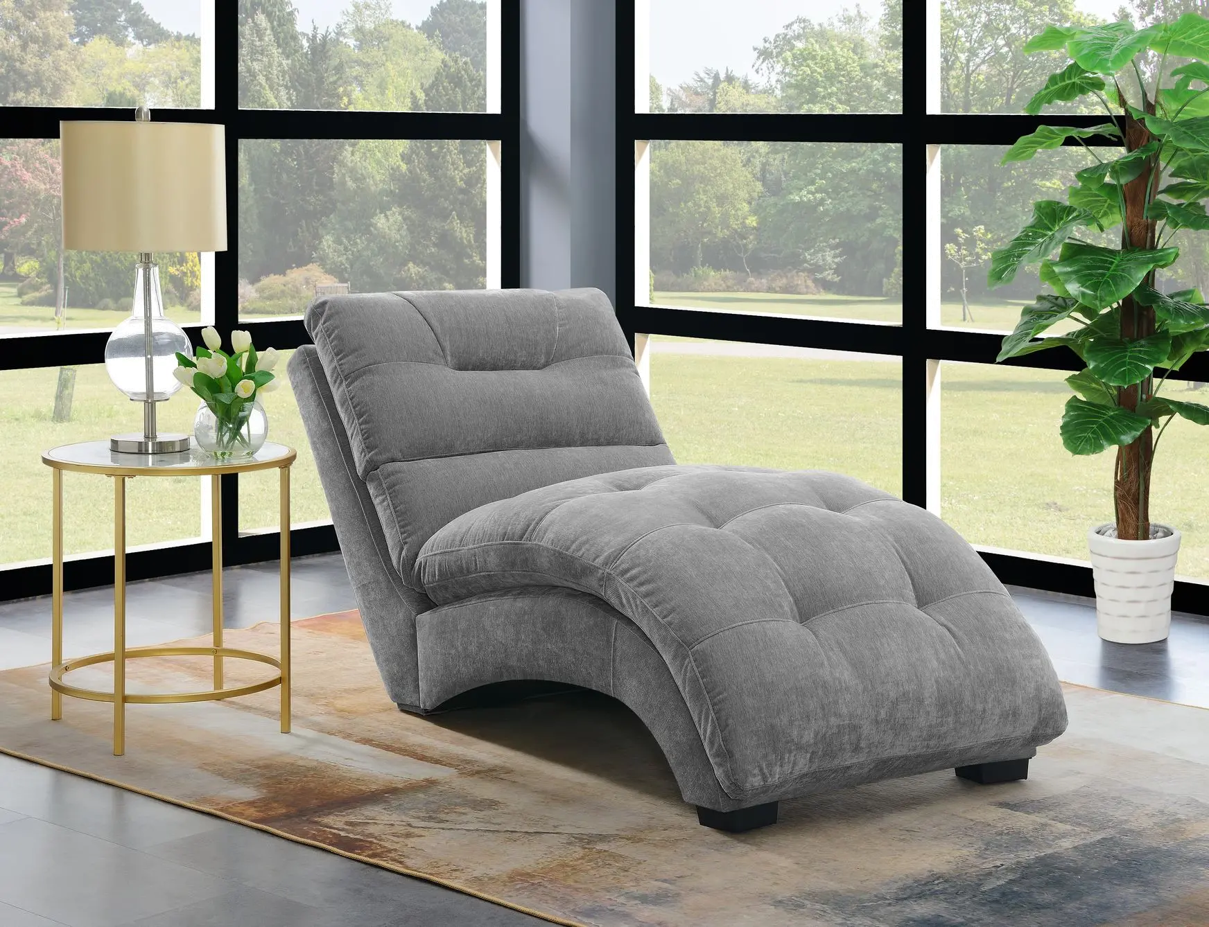 Dominick Granite Gray Chaise