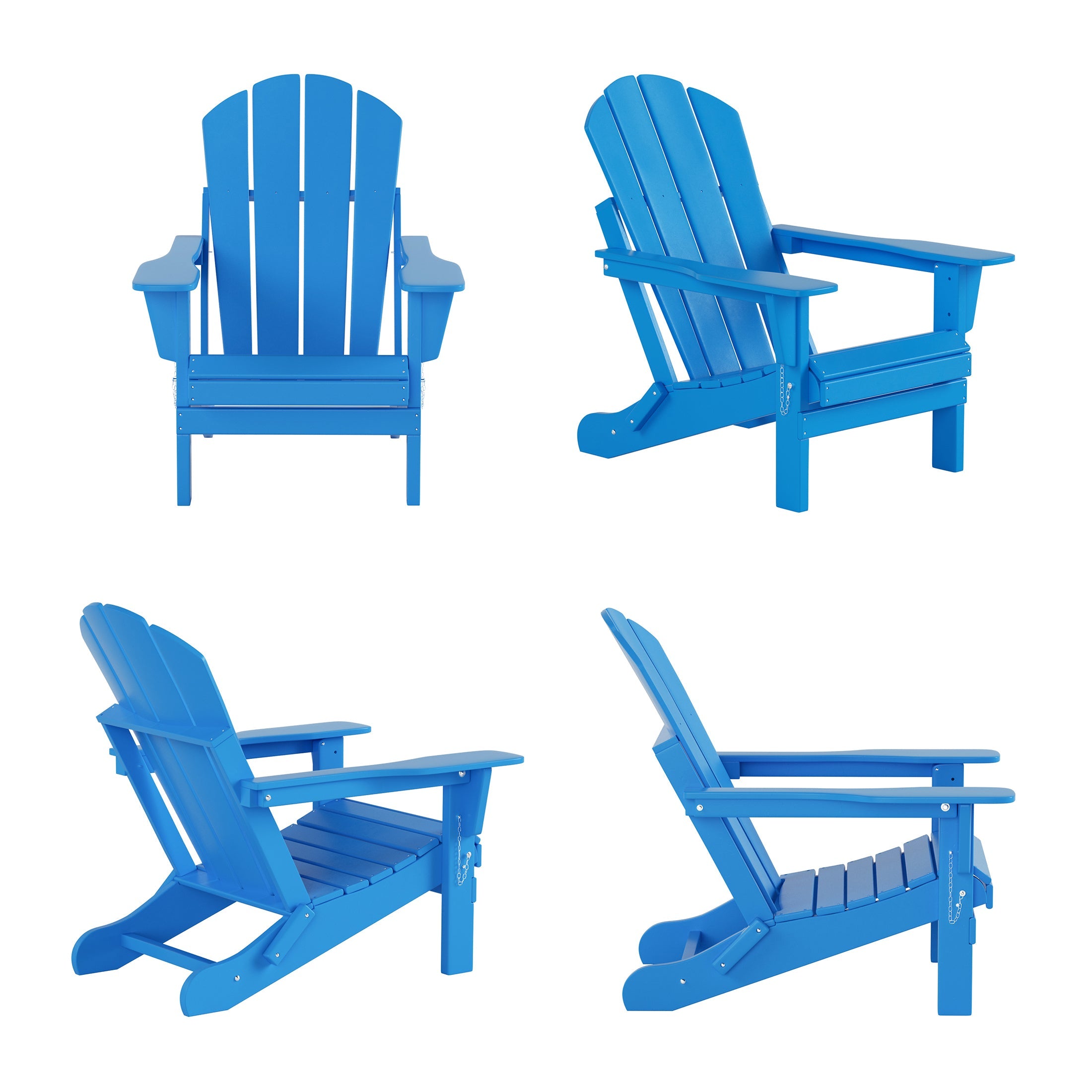 WestinTrends Outdoor Adirondack Chair, Plastic Fire Pit Chair, Weather Resistant Folding Patio Lawn Chair for Outside Deck Garden Backyard Balcony, Pacific Blue