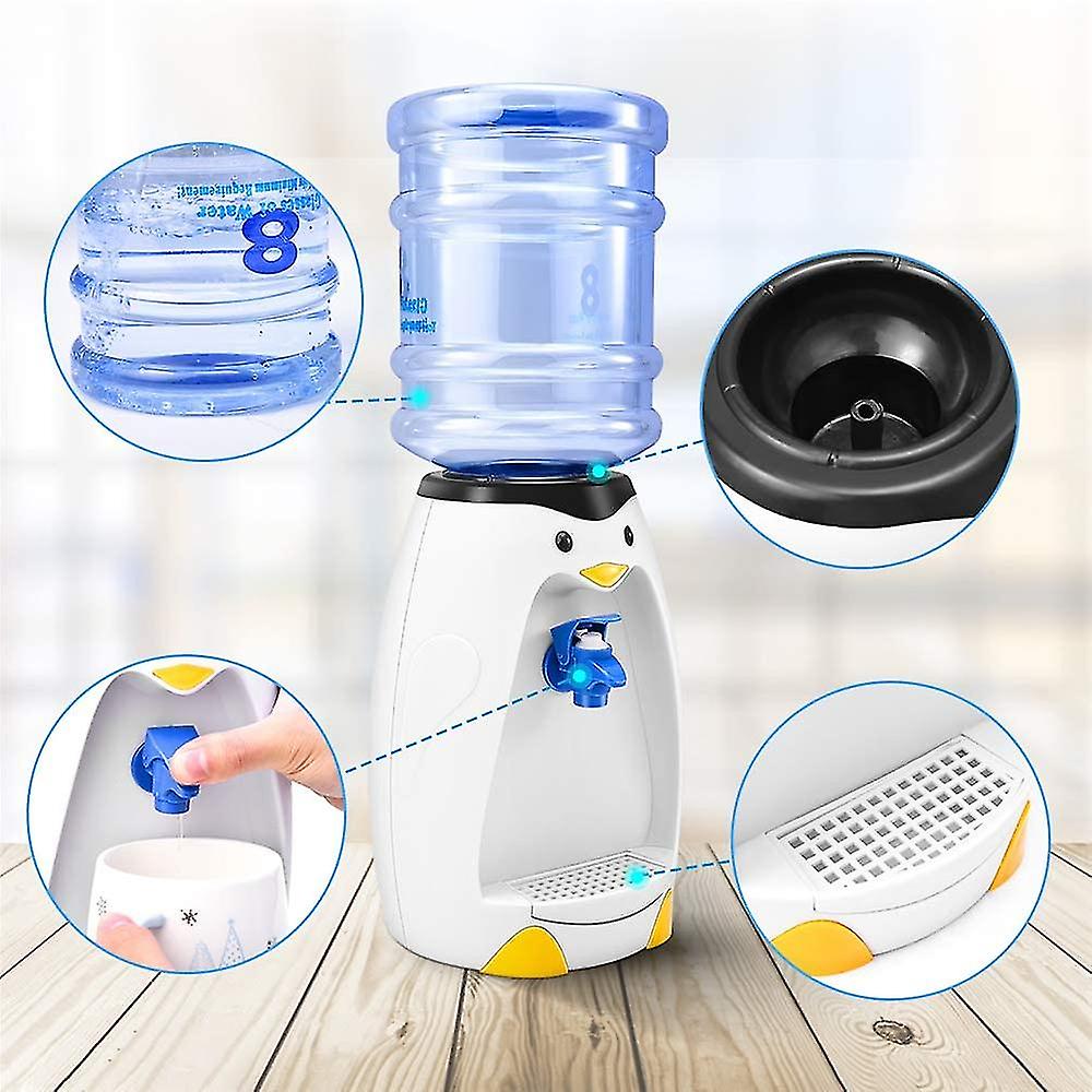 2.5l Mini Cute Penguin Water Dispenser With Water Bucket Drink 8 Water Glasses For Student Dormitory Home Office Gift