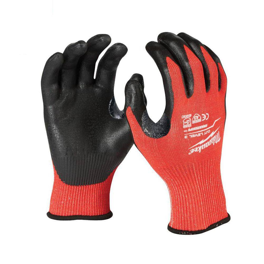 MW X-Large Red Nitrile Level 3 Cut Resistant Dipped Work Gloves 48-22-8933