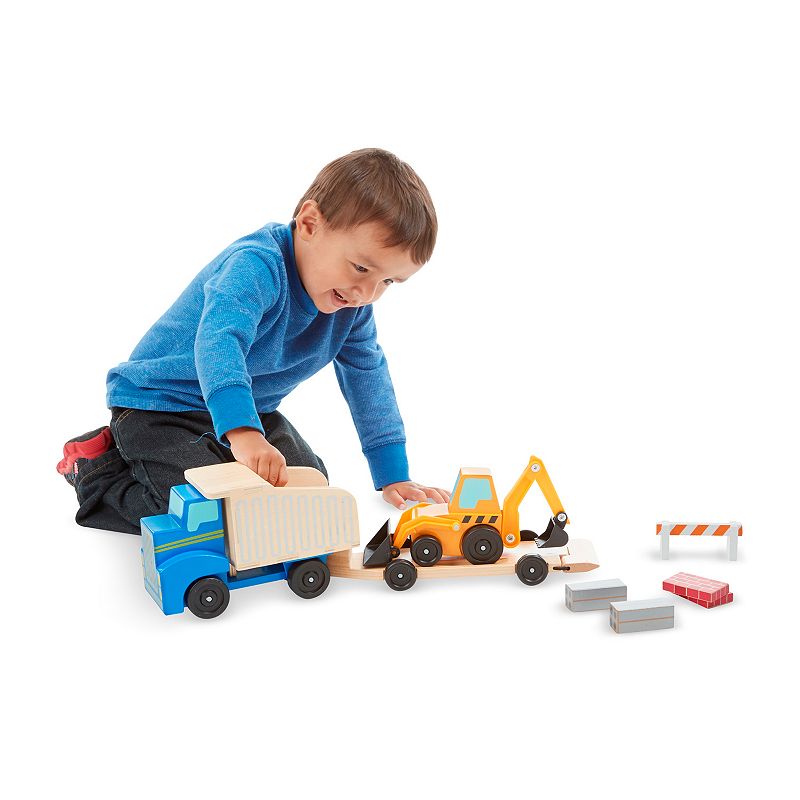 Melissa and Doug Dump Truck and Loader Wooden Play Set