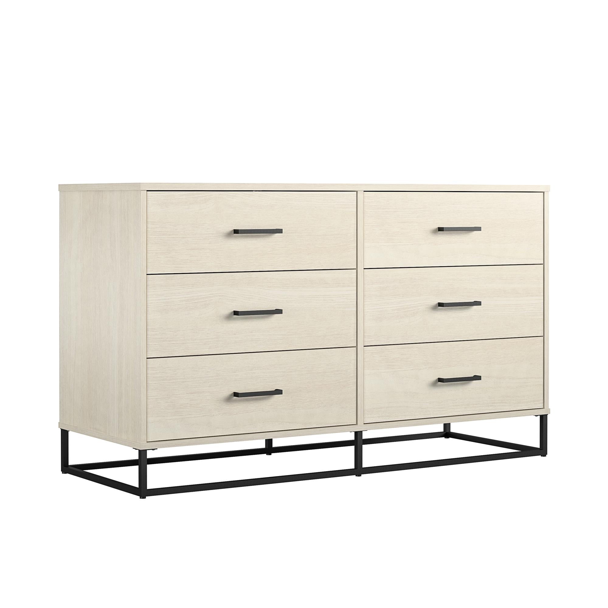 Novogratz Kelly 6 Drawer Dresser, Ivory Oak