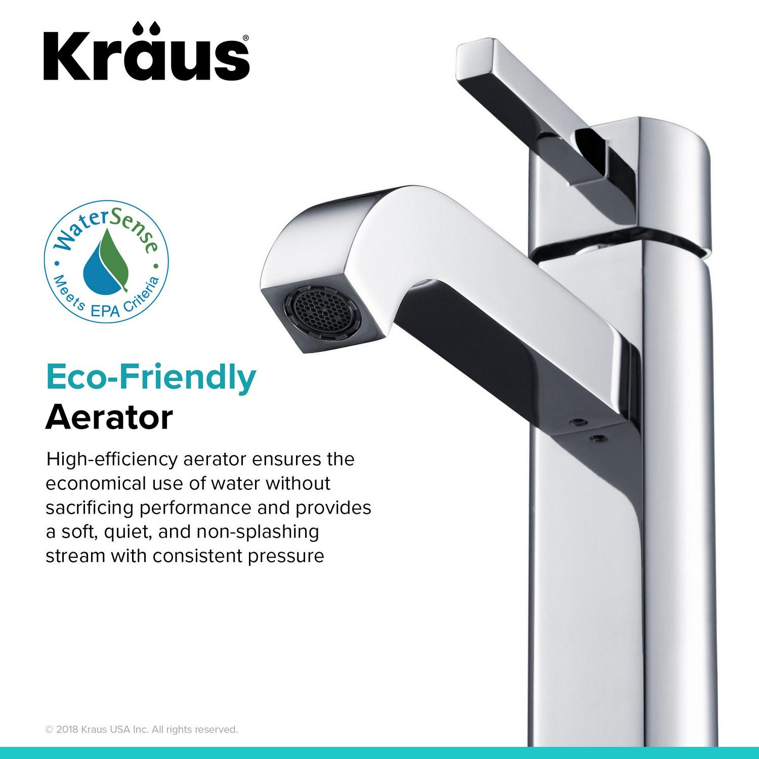 KRAUS Ramusa c Tall Vessel Bathroom Faucet Chrome Finish  Crowdfused