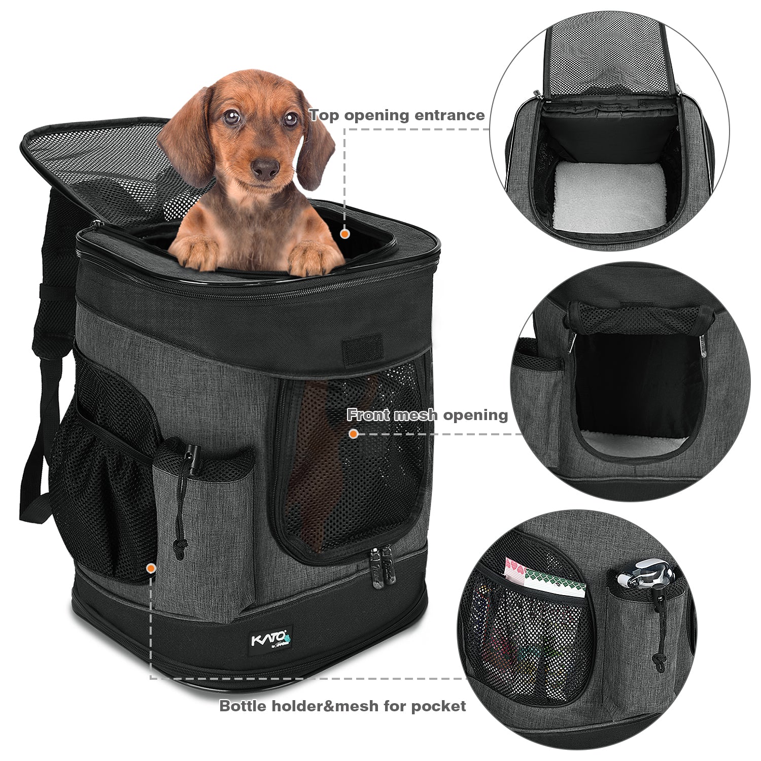 Flyingstar Pet Carrier Backpack For Small Cats and Dogs， Airline-Approved Travel Pet Backpack，17.3