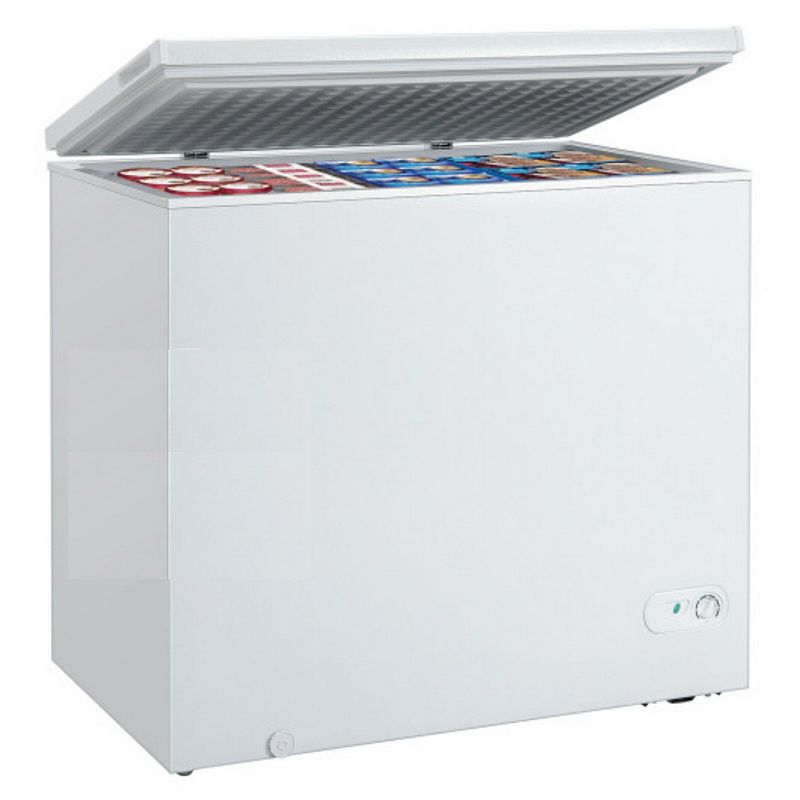 Chest Freezer 7.0 Cu.ft Upright Single Door Refrigerator with 4 Baskets-White