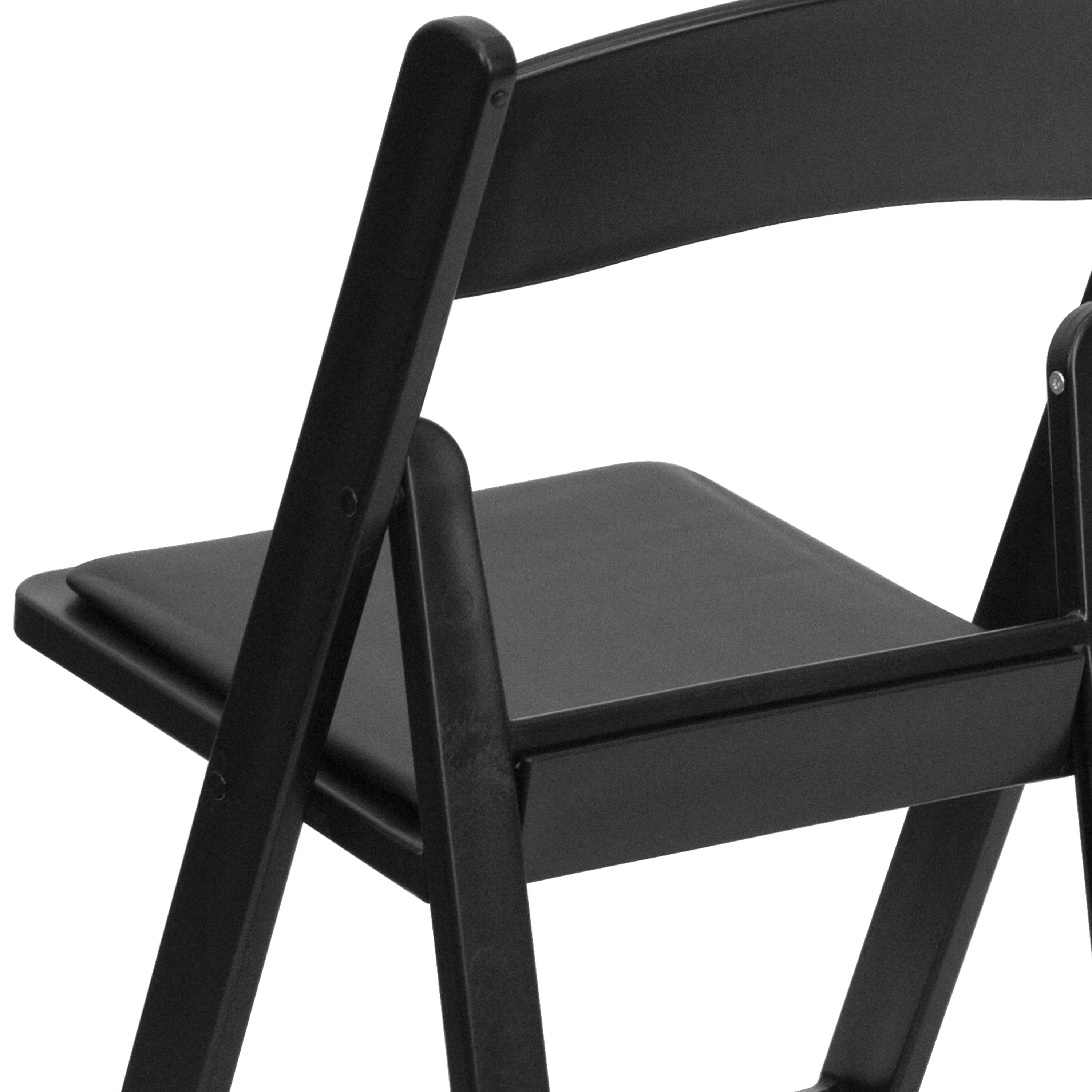 Flash Furniture Hercules™ Folding Chair - Black Resin – 1000LB Weight Capacity Comfortable Event Chair - Light Weight Folding Chair