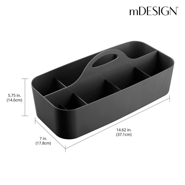 Mdesign Large Plastic Divided Office Organizer Caddy Tote With Handle