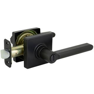 Defiant Tonebridge Matte Black BedBath Door Lever with Square Rose 32LS3X901A