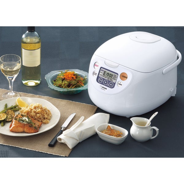 Zojirushi NS-WAC10WD White Fuzzy Logic 5.5-Cup Rice Cooker and Warmer